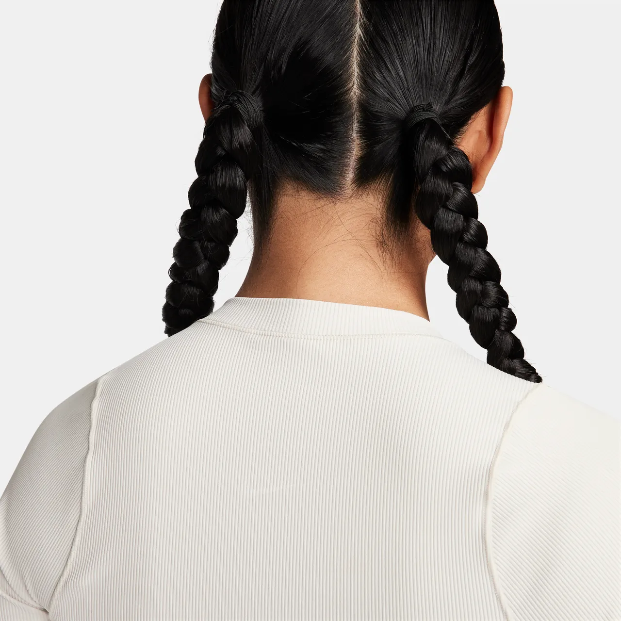Nike Zenvy Rib Dri-FIT Crop Top mit kurzen Ärmeln für Damen - Braun