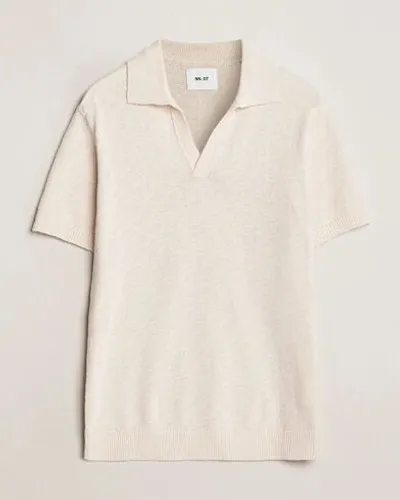 NN07 Ryan Open Collar Knitted Polo Off White