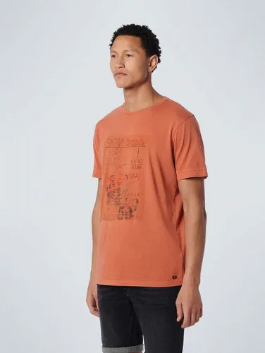 NO EXCESS Kurzarmshirt T-Shirt Crewneck Print Garment Dyed