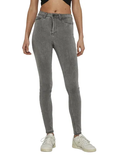 Noisy May Damen Jeans NMCALLIE HW SKINNY JEANS VI216LG Skinny Fit Grau - Light Grey Denim