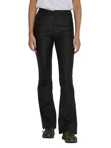 Noisy May Damen Jeans NMSALLIE HW FLARE COATED - Flare Fit - Schwarz - Black