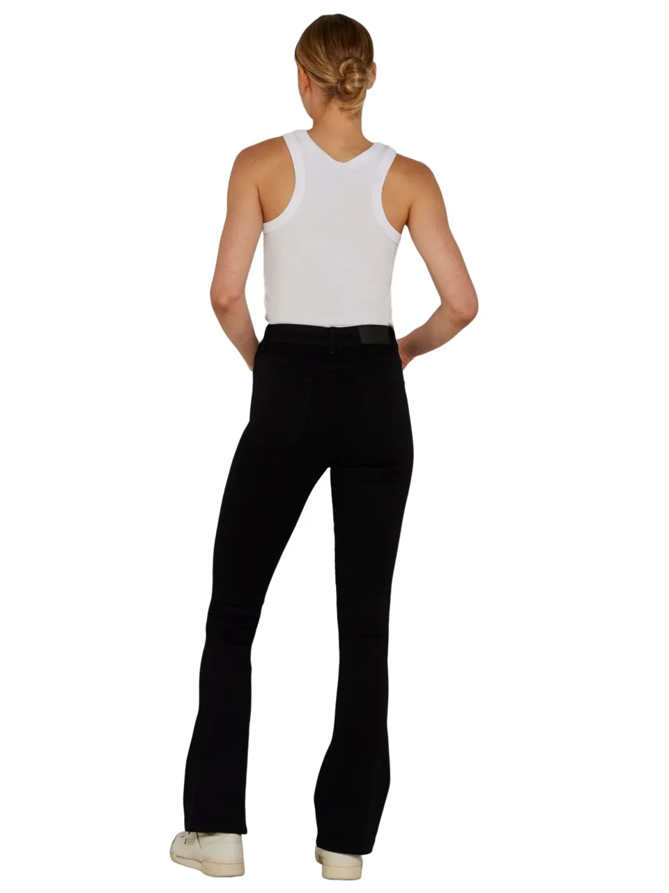 Noisy May Damen Jeans NMSALLIE HW FLARE VI023BL - Flare Fit - Schwarz - Black