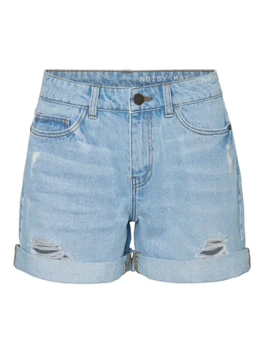 Noisy May Damen Jeans Short NMSMILEY NW DEST SHORTS - Blau - Light Blue Denim