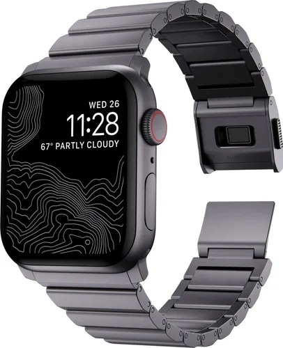 NOMAD Smartwatch-Armband "Strap Aluminum 42/44/45/49mm" Uhrenarmbänder grau Ersatzarmbänder