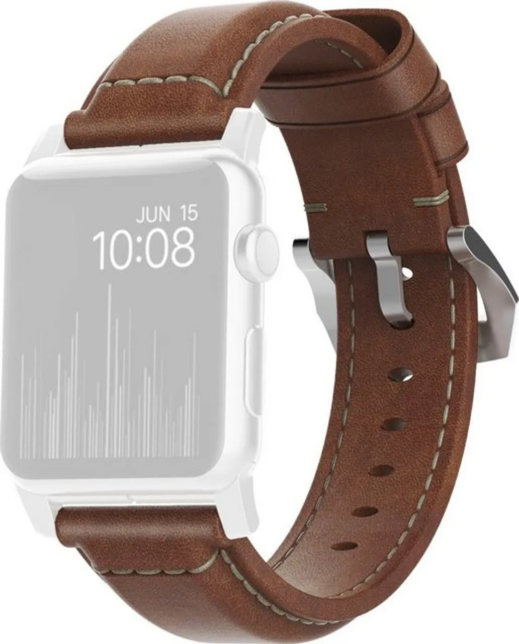 Nomad Smartwatch-Armband Strap Trad. Lthr. Brown Connect. 42/44/45/49mm