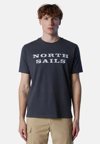North Sails T-Shirt T-Shirt mit Brustaufdruck Ton-in-Ton-Nähte
