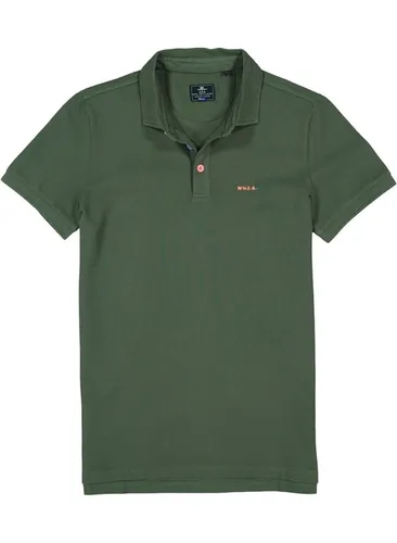 N.Z.A. Herren Polo-Shirt grün Baumwoll-Piqué
