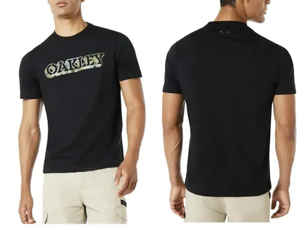 Oakley T-Shirt OAKLEY Camou Retro Oldschool Ski Cotton Golf Tee Logo Graphic Tennis T