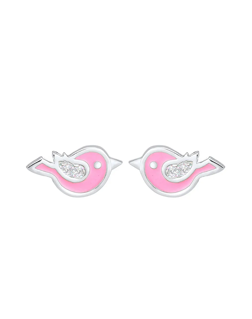 Ohrringe VÖGELCHEN 925er Silber in silber/rosa