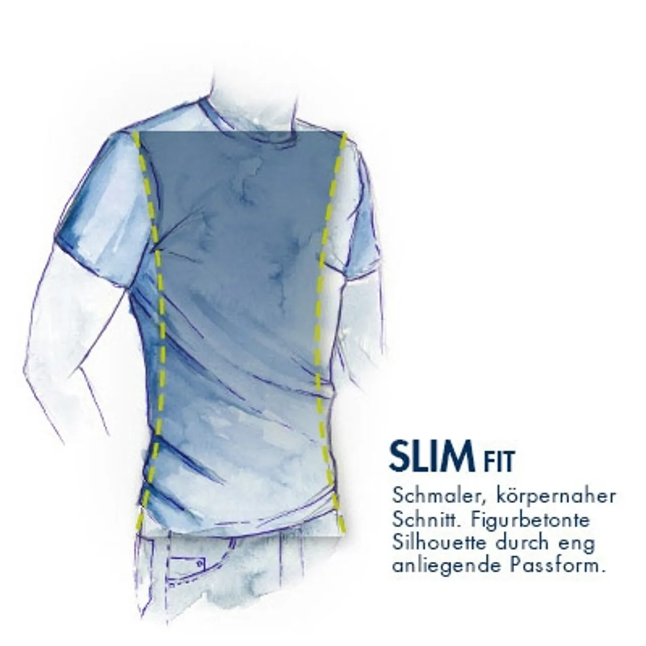 OLYMP Herren T-Shirt blau Baumwolle-Leinen
