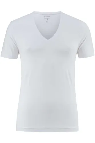 OLYMP Level Five Body Fit T-Shirt V-Ausschnitt weiss, Einfarbig