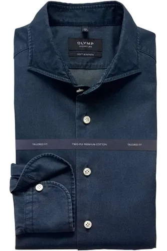OLYMP SIGNATURE Soft Business Tailored Fit Hemd indigo, Einfarbig