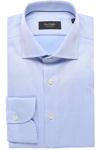 OLYMP SIGNATURE Tailored Fit Hemd blau, Strukturiert