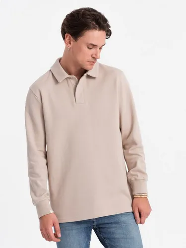 OMBRE Langarm-Poloshirt Herren-Sweatshirt mit Polokragen aus Strukturstrick