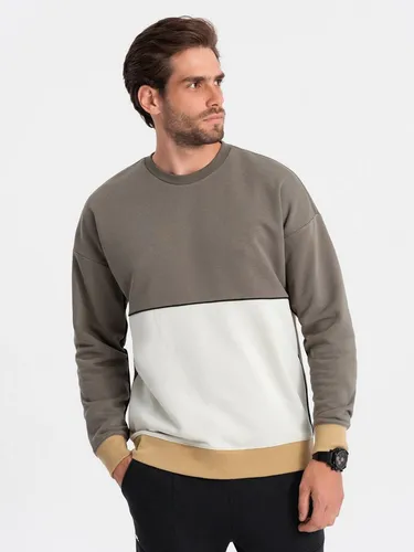 OMBRE Print-Shirt Herren Sweatshirt OVERSIZE mit kontrastierender Farbkombination