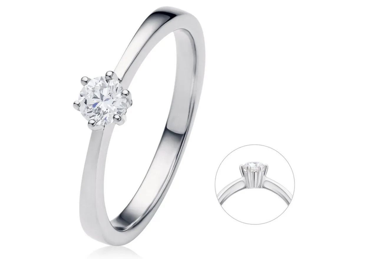 ONE ELEMENT Diamantring 0.2 ct Diamant Brillant Ring aus 950 Platin, Damen Platin Schmuck