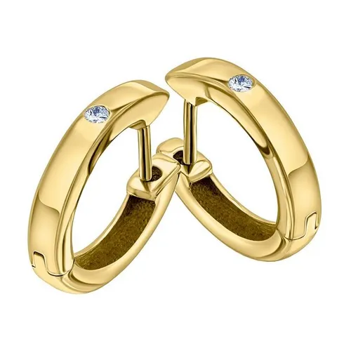 ONE ELEMENT Paar Creolen 0,02 ct Diamant Brillant Ohrringe Creolen aus 585 Gelbgold, Damen Gold Schmuck