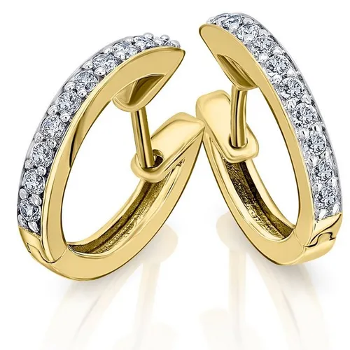 ONE ELEMENT Paar Creolen 0,35 ct Diamant Brillant Ohrringe Creolen aus 585 Gelbgold, Damen Gold Schmuck