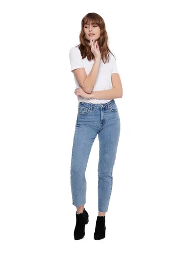 Only Damen Jeans ONLEMILY MAE06 - Straight Fit - Blau - Light Blue Denim
