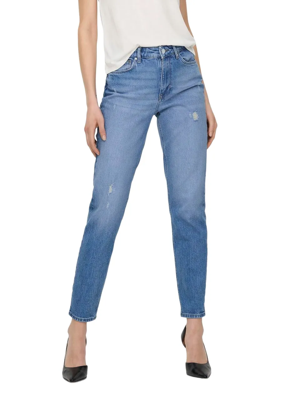 Only Damen Jeans ONLEMILY REA697 - Straight Fit - Blau - Light Blue Denim