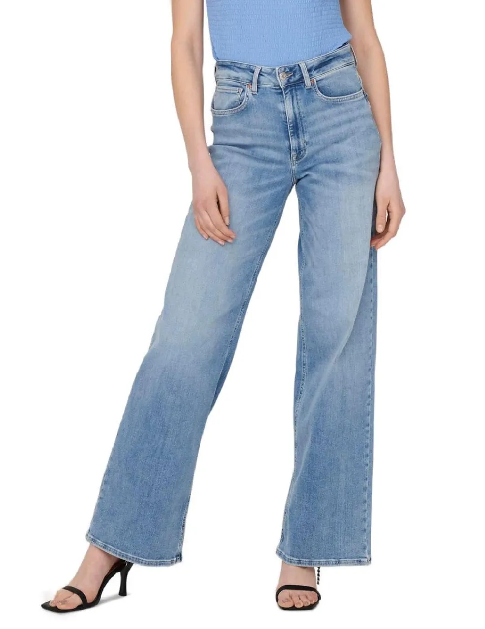 ONLY Damen Wide Fit Jeans High Waist Straight Leg Denim