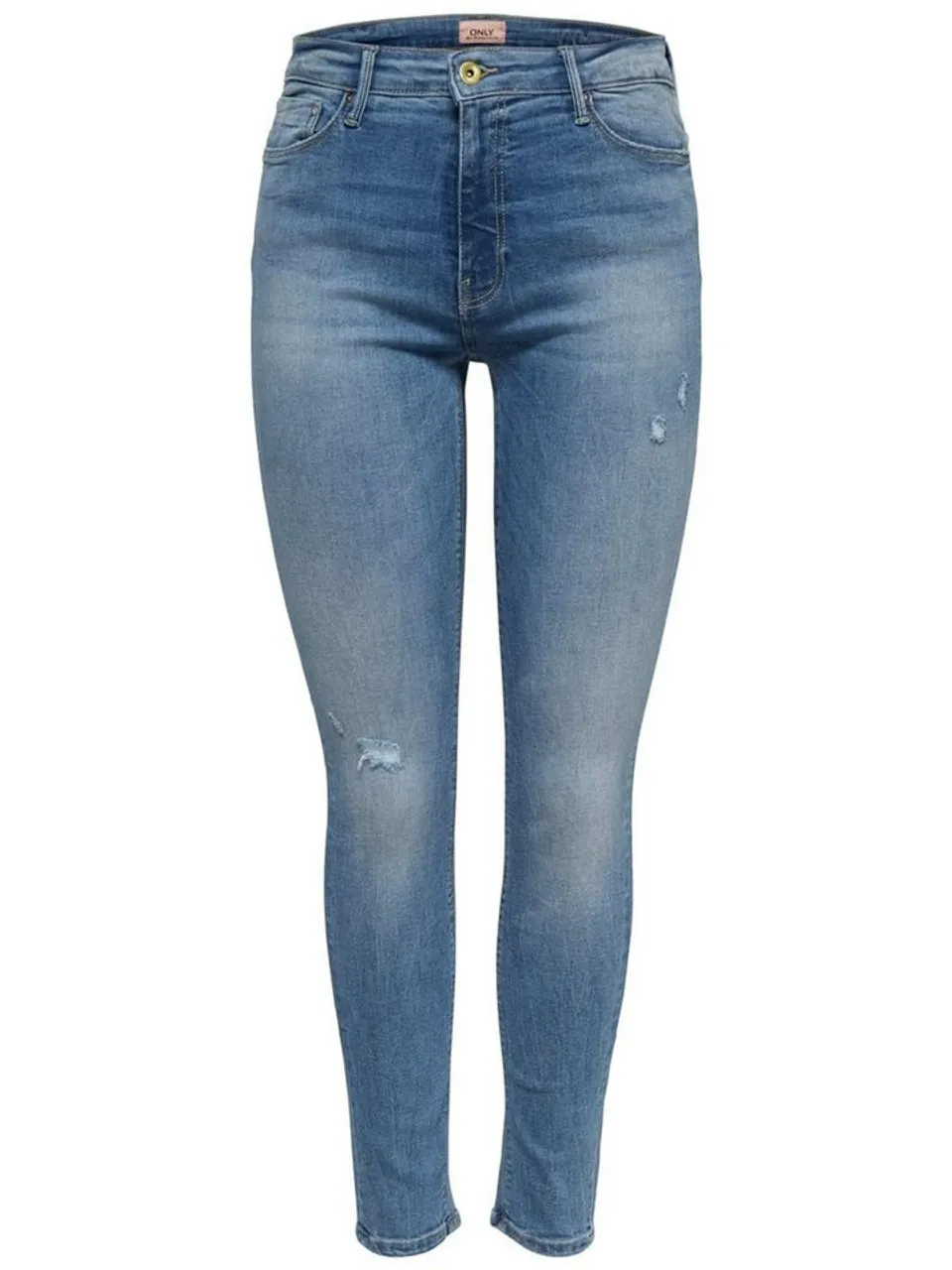 ONLY High-waist-Jeans Paola (1-tlg) Patches, Weiteres Detail, Plain/ohne Details