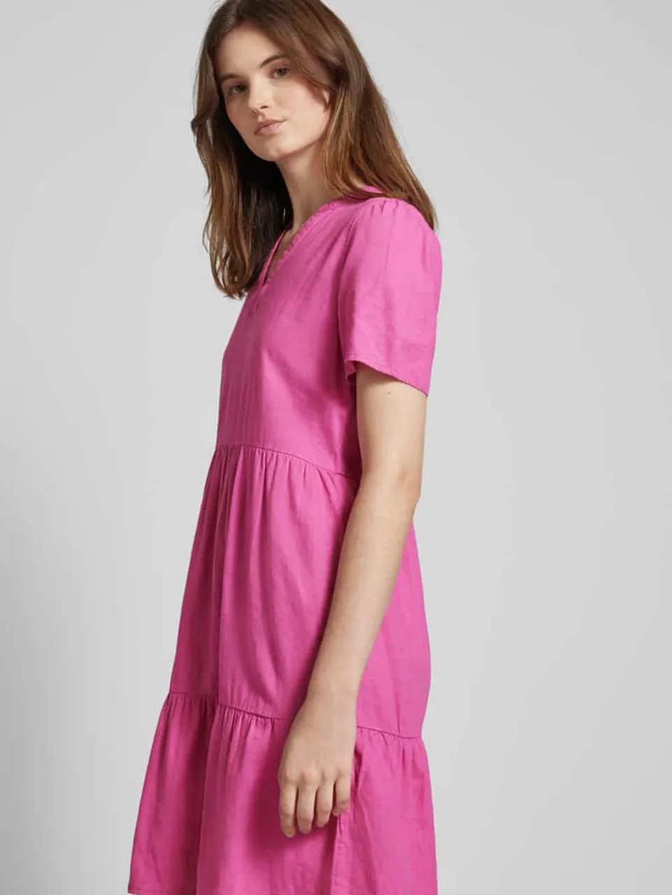 Only Minikleid aus Leinen-Viskose-Mix Modell 'TIRI' in Pink