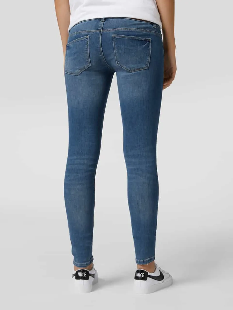 Only Skinny Fit 5-Pocket-Jeans im Used Look in Jeansblau