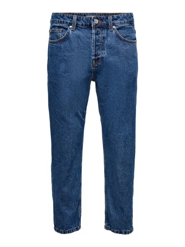Only & Sons Herren Jeans ONSAVI BEAM PK 1420 - Regular Fit - Blau - Blue Denim