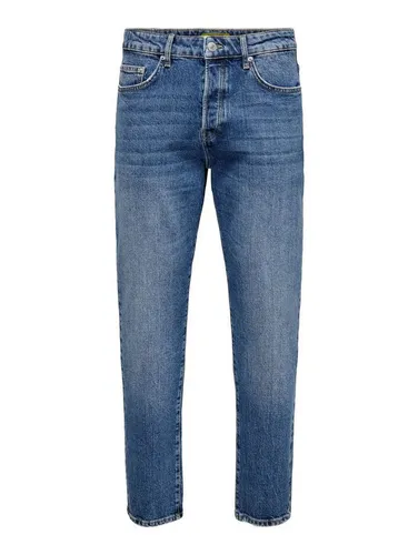 ONLY & SONS Regular-fit-Jeans Regular Fit Denim Jeans Hose 5-Pocket Style Verkürzt 7119 in Blau