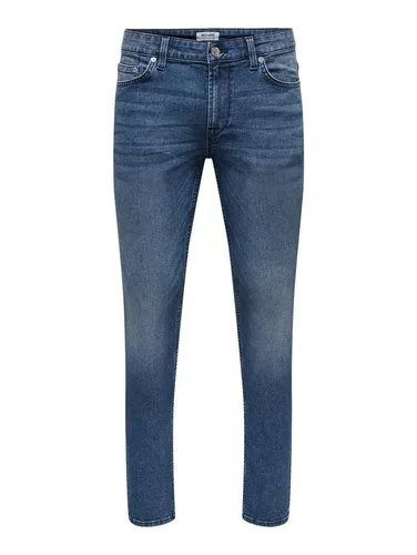 ONLY & SONS Slim-fit-Jeans Slim Fit Jeans Basic Hose Stoned Washed Denim Pants ONSLOOM 5615 in Blau