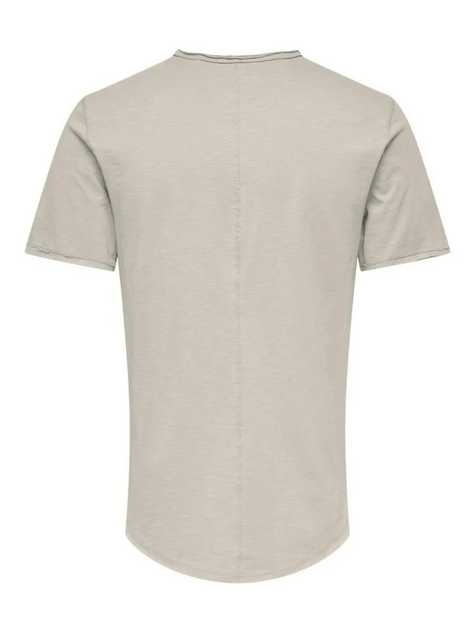 ONLY & SONS T-Shirt Langes Rundhals T-Shirt Einfarbiges Kurzarm Basic Shirt ONSBENNE 4783 in Beige-2