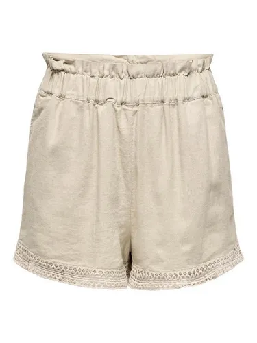 ONLY Stoffhose ONLCARO MW PB LINEN BL LACE SHORTS