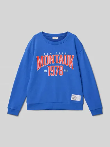 Only Sweatshirt mit Label-Print in Royal