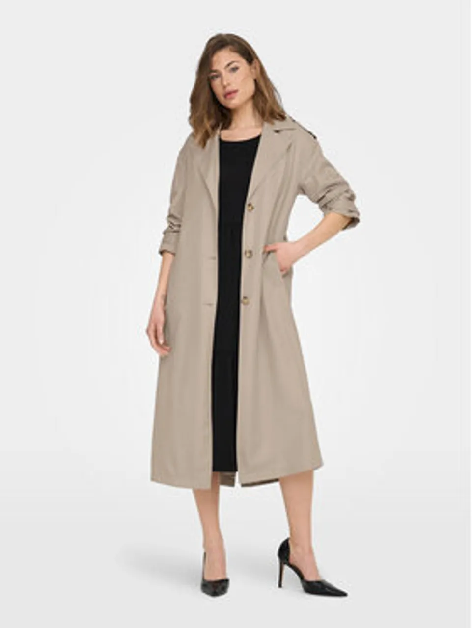 ONLY Tenchcoat 15217799 Beige Relaxed Fit