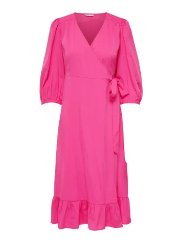 ONLY Women's ONLOLIVIA 3/4 WRAP Dress WVN NOOS Midi Kleid