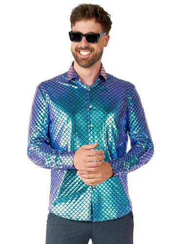 Opposuits T-Shirt Fancy Fish Hemd Glänzender Look für Meerjunggesellen: Hemd im Schuppenmuster!