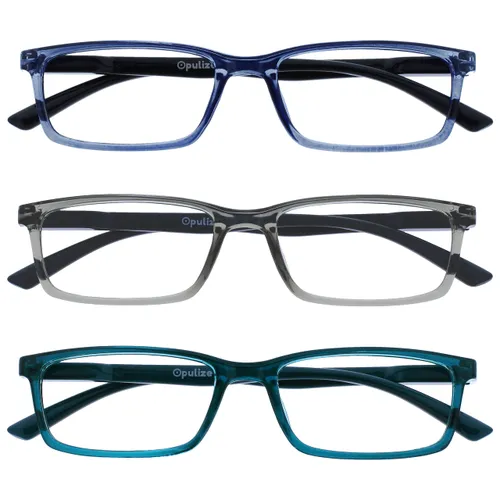 Opulize See-Brille Blaulichtfilter 3er Pack Schmal Rahmen