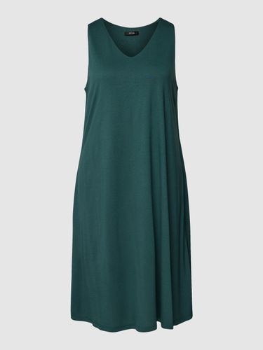 Opus Kleid aus Viskose mit V-Ausschnitt Modell 'Winga' in Dunkelgrün
