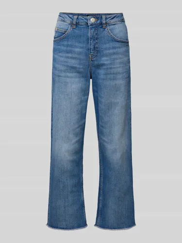 OPUS Mom Fit Jeans mit Fransen Modell 'Momito' in Jeansblau