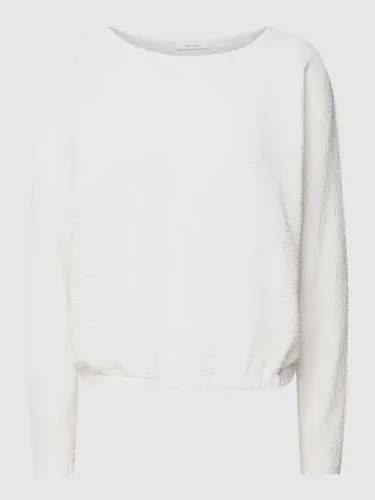 OPUS Sweatshirt mit Strukturmuster Modell 'Gilora' in Offwhite