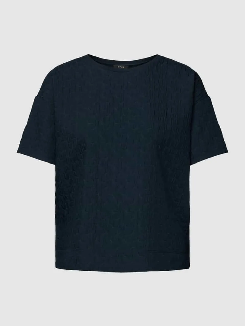 OPUS T-Shirt mit Strukturmuster Modell 'Sellona' in Blau