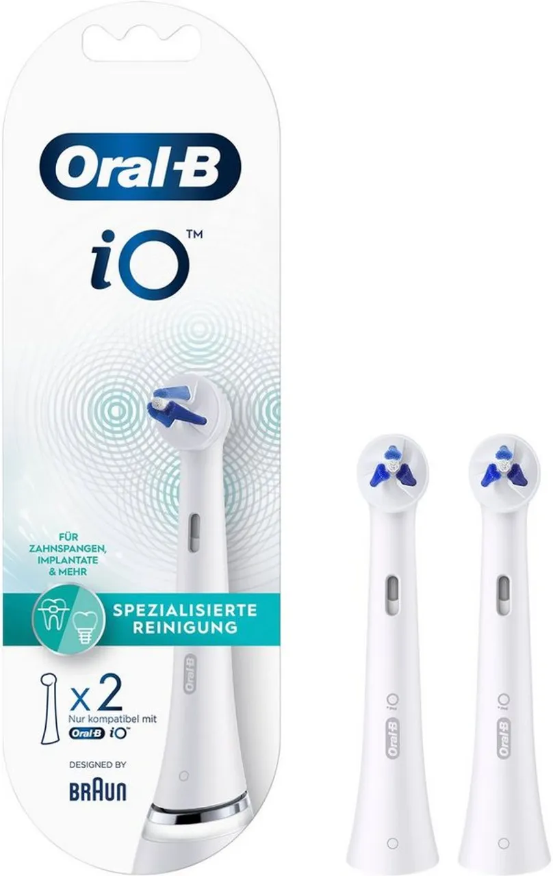 Oral-B Aufsteckbürste iO, Spezialisierte Reinigung für elektrische Zahnbürste, 2 Stück