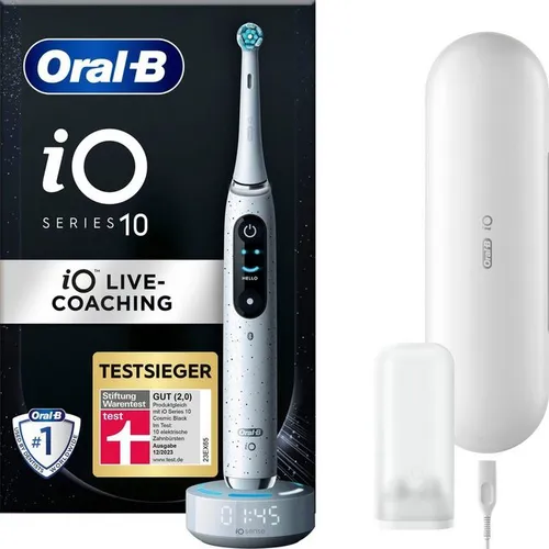 Oral-B Elektrische Zahnbürste iO 10, Aufsteckbürsten: 1 St., Magnet-Technologie, iOsense, 7 Putzmodi, Farbdisplay & Lade-Reiseetui