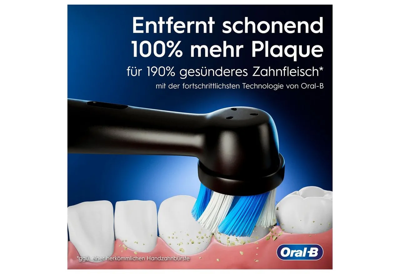 Oral-B Elektrische Zahnbürste iO 6, Aufsteckbürsten: 2 St., mit Magnet-Technologie, Display, 5 Putzmodi, Reiseetui