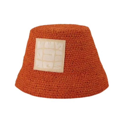 Orange Raffia Bucket Hat,Beiger Raffia Bucket Hat - Sommer Must-Have Jacquemus