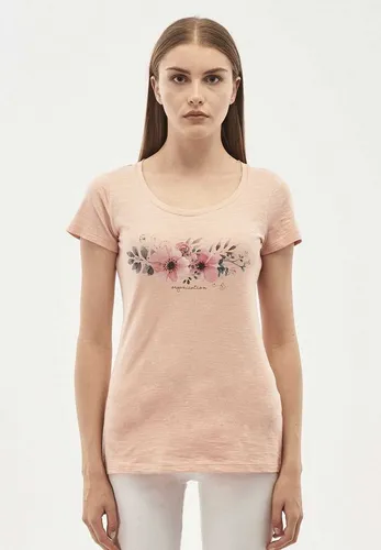 ORGANICATION T-Shirt T-Shirt aus Bio-Baumwolle mit Blumen-Print in Pink Sand