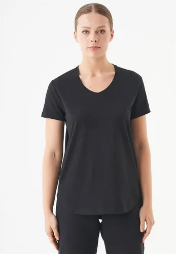 ORGANICATION T-Shirt Tuba-Women's V-Neck Basic T-Shirt in Black