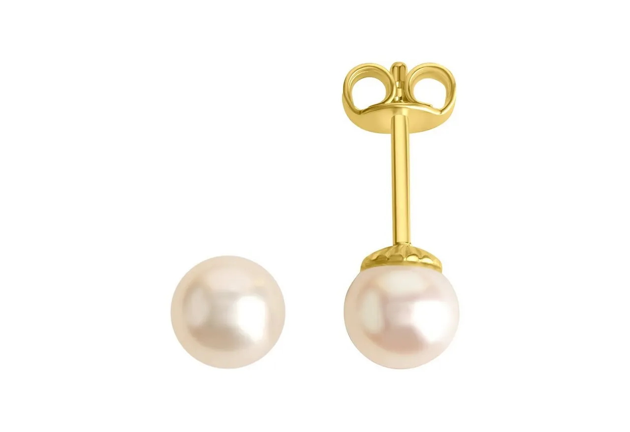 Orolino Paar Ohrstecker Gold 585 Perle weiß 5,5-6mm
