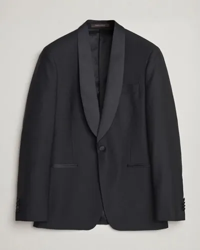 Oscar Jacobson Figaro Wool Tuxedo Blazer Black